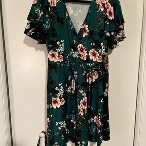 Floral Green Dress